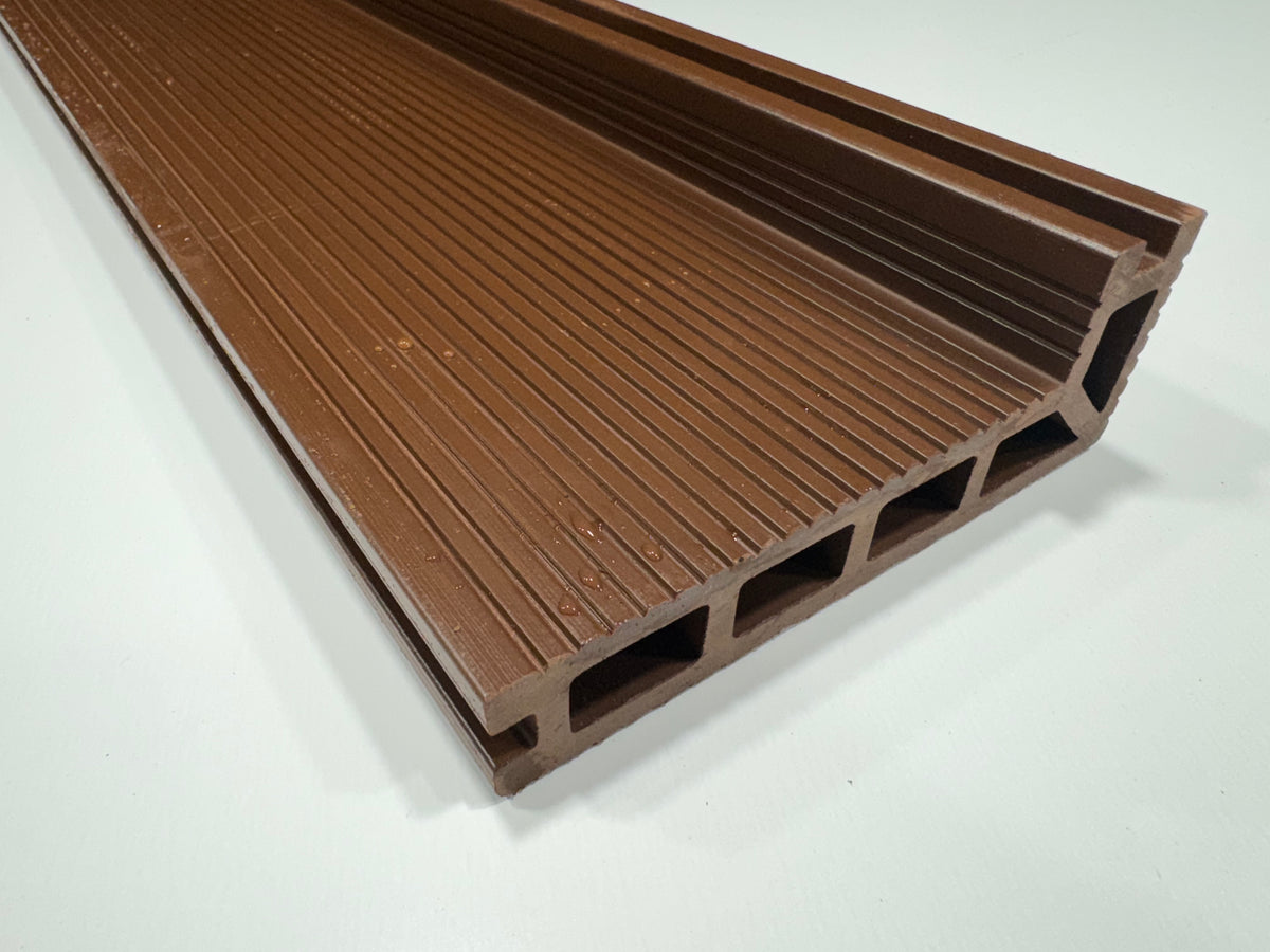 BUY Composite Decking Board, Edge(L-Element), Wood Grain, Red Brown, 140x50 mm, 4 m(5.5x2 inch, 13.1 ft) | GREEN FINGER IRELAND | For Sale