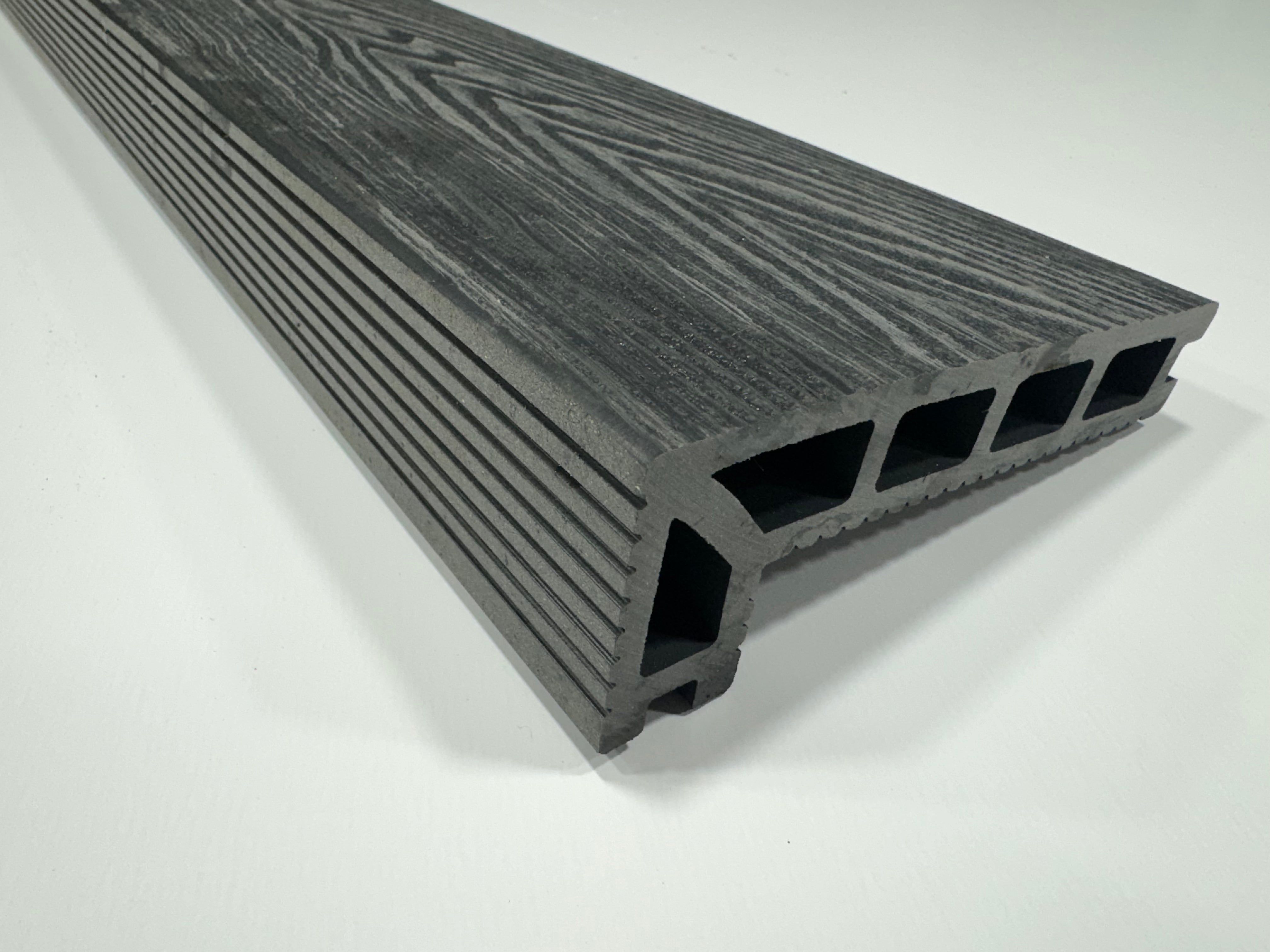 BUY Composite Decking Board, Edge(L-Element), Wood Grain, Dark Grey, 140x50 mm, 4 m(5.5x2 inch, 13.1 ft) | GREEN FINGER IRELAND | For Sale