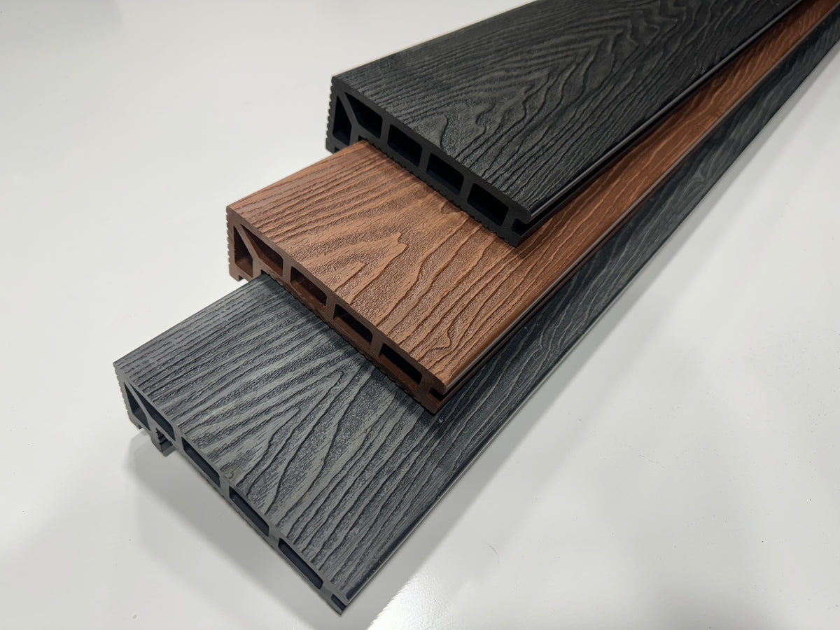 BUY Composite Decking Board, Edge(L-Element), Wood Grain, Dark Grey, 140x50 mm, 4 m(5.5x2 inch, 13.1 ft) | GREEN FINGER IRELAND | For Sale