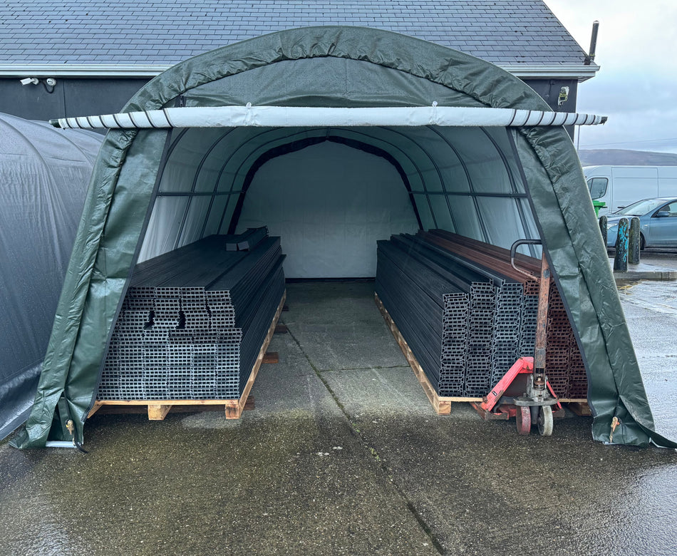 BUY Portable Garage 3.7x6.1x2.4m (12.1x20x7.9 ft) Grey | GREEN FINGER IRELAND | For Sale