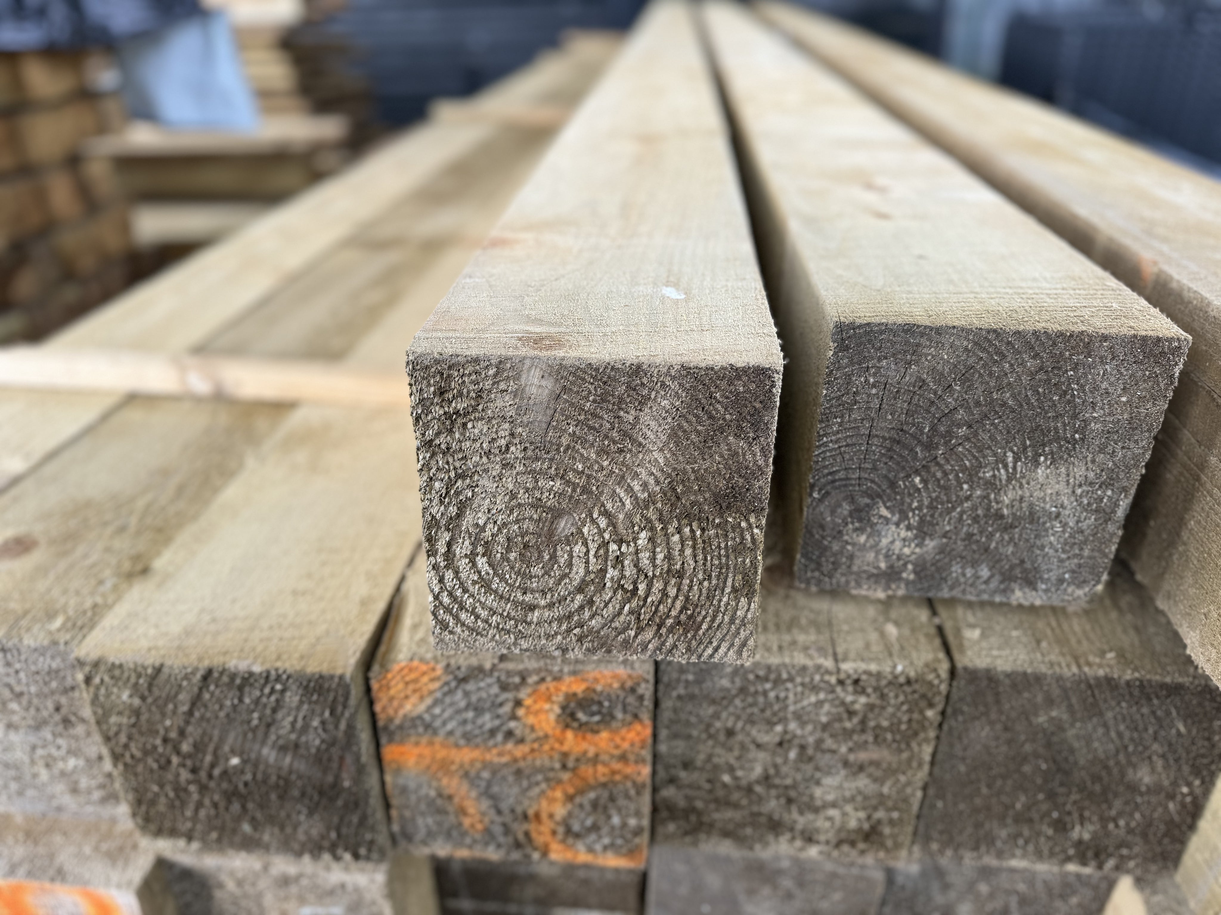 BUY 150x150 mm, 4.8 m Rough Treated Timber (6"x6", 15.75 ft) | GREEN FINGER IRELAND | For Sale