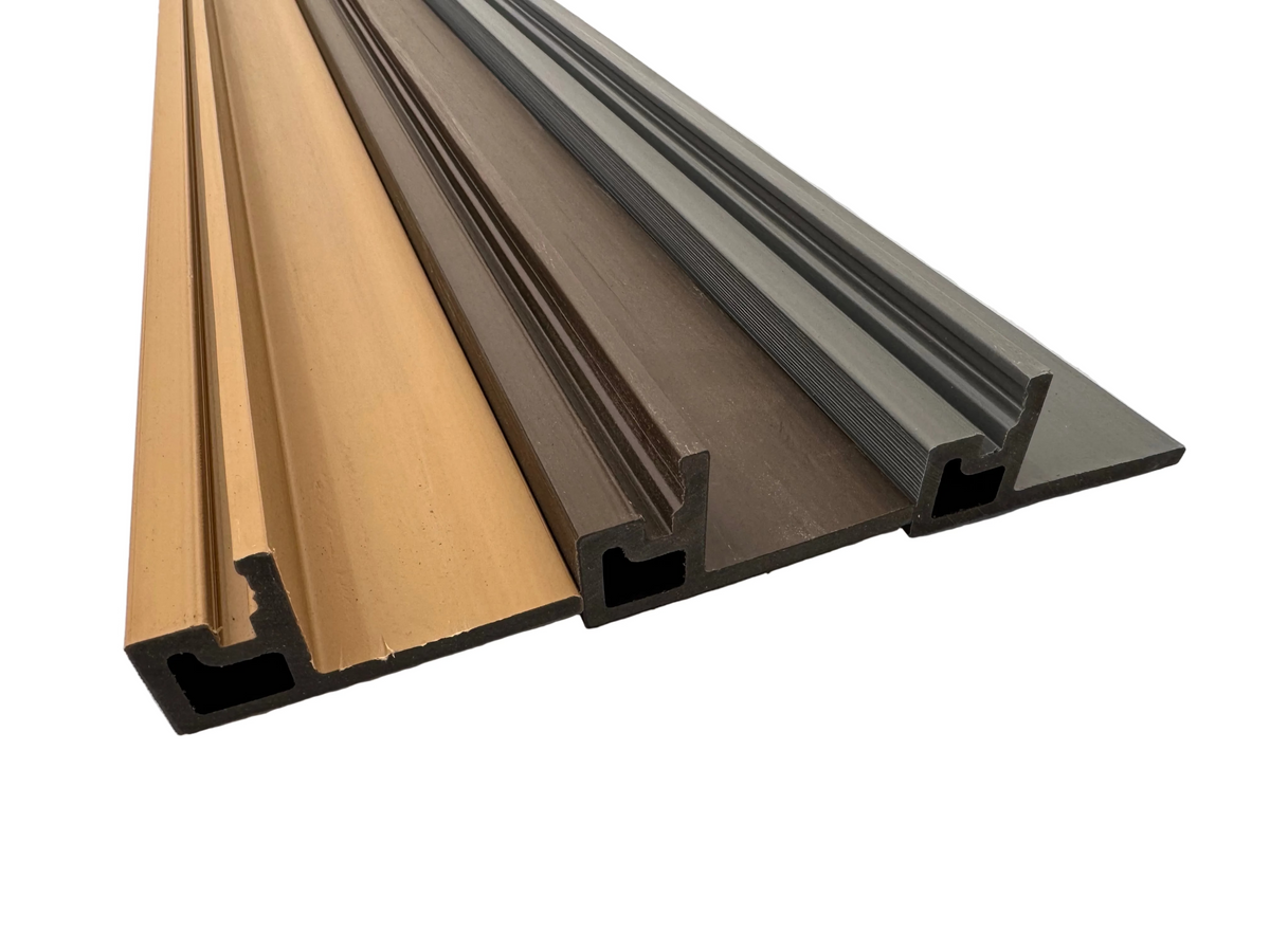 BUY F Trim for 219x26 mm Composite Cladding, 76x38 mm, 3000 mm, Light Grey | GREEN FINGER IRELAND