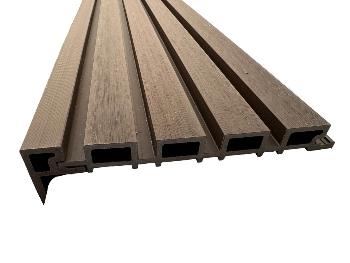 BUY F Trim for 219x26 mm Composite Cladding, 76x38 mm, 3000 mm, Walnut | GREEN FINGER IRELAND