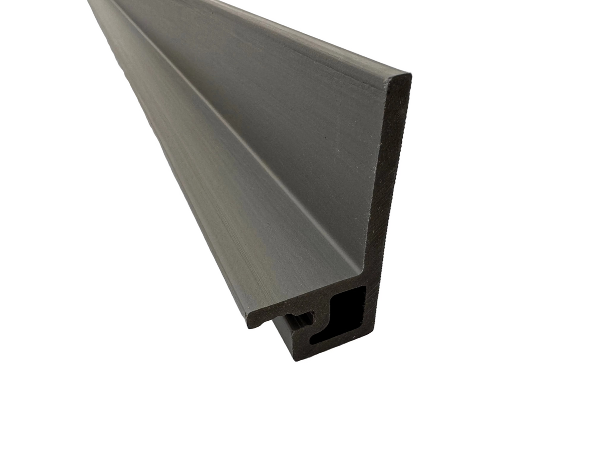BUY F Trim for 219x26 mm Composite Cladding, 76x38 mm, 3000 mm, Light Grey | GREEN FINGER IRELAND