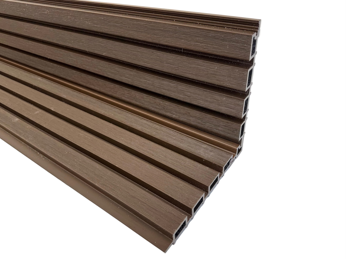 BUY Internal Corner for 219x26 mm Composite Cladding, 46x39 mm, 3000 mm, Walnut | GREEN FINGER IRELAND