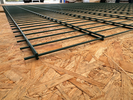 BUY 868 Twin Wire Mesh Panel For Fencing, 1230x2500 mm(4 ft), Powder Coated, ZN+RAL6005 | GREEN FINGER IRELAND