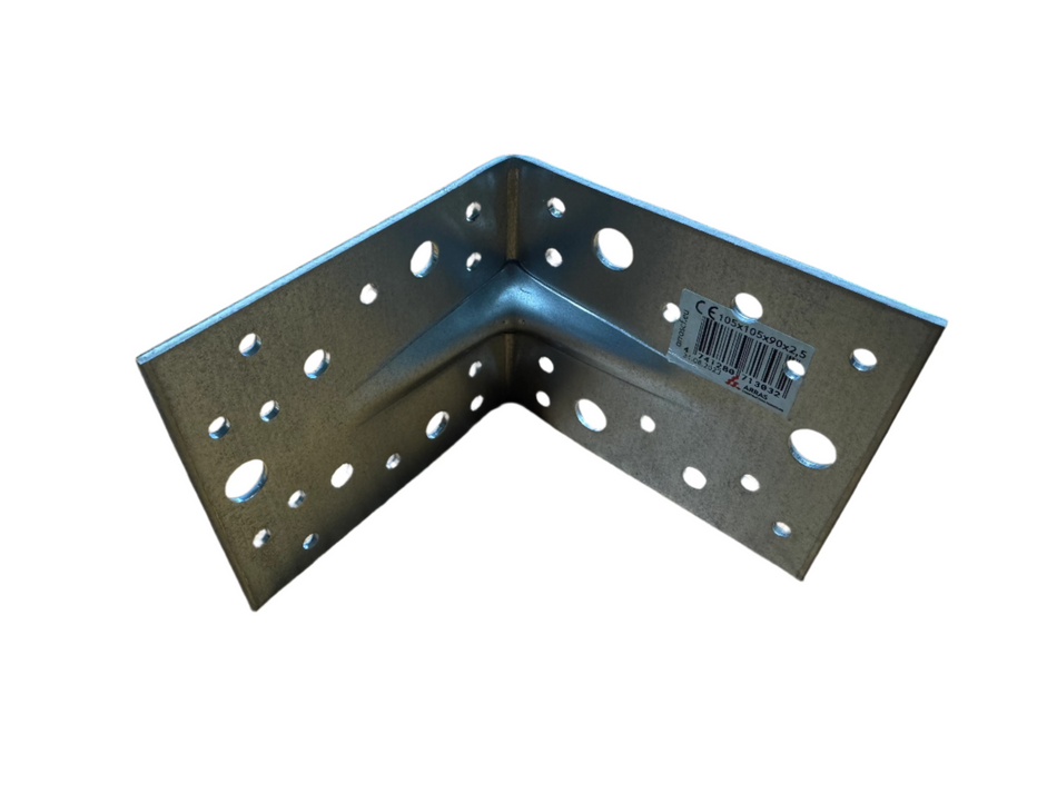 105x105x90 mm, Perforated Angle Bracket, Galvanized, 2.5 mm