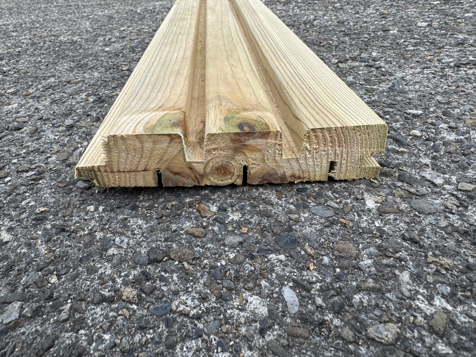 BUY Solid Wood Panel, Treated, 28x145 mm, 4.8 m | GREEN FINGER IRELAND
