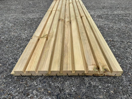 BUY Solid Wood Panel, Treated, 28x145 mm, 4.8 m | GREEN FINGER IRELAND