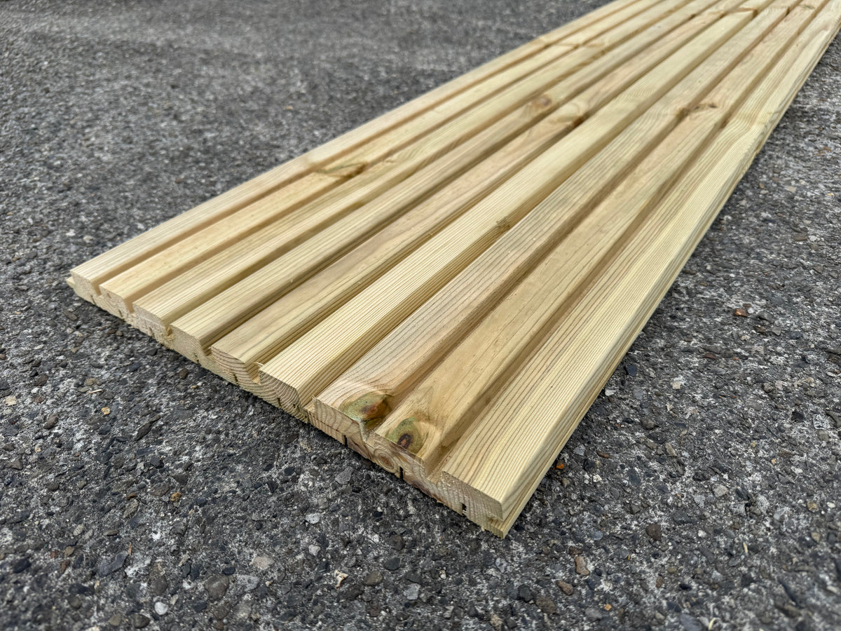 BUY Solid Wood Panel, Treated, 28x145 mm, 4.8 m | GREEN FINGER IRELAND