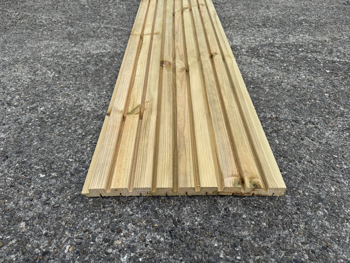 BUY Solid Wood Panel, Treated, 28x145 mm, 4.8 m | GREEN FINGER IRELAND