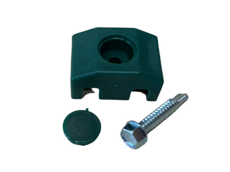 BUY Self Drilling Clip For Mesh Panel Post, ZN+RAL6005 | GREEN FINGER IRELAND | For Sale