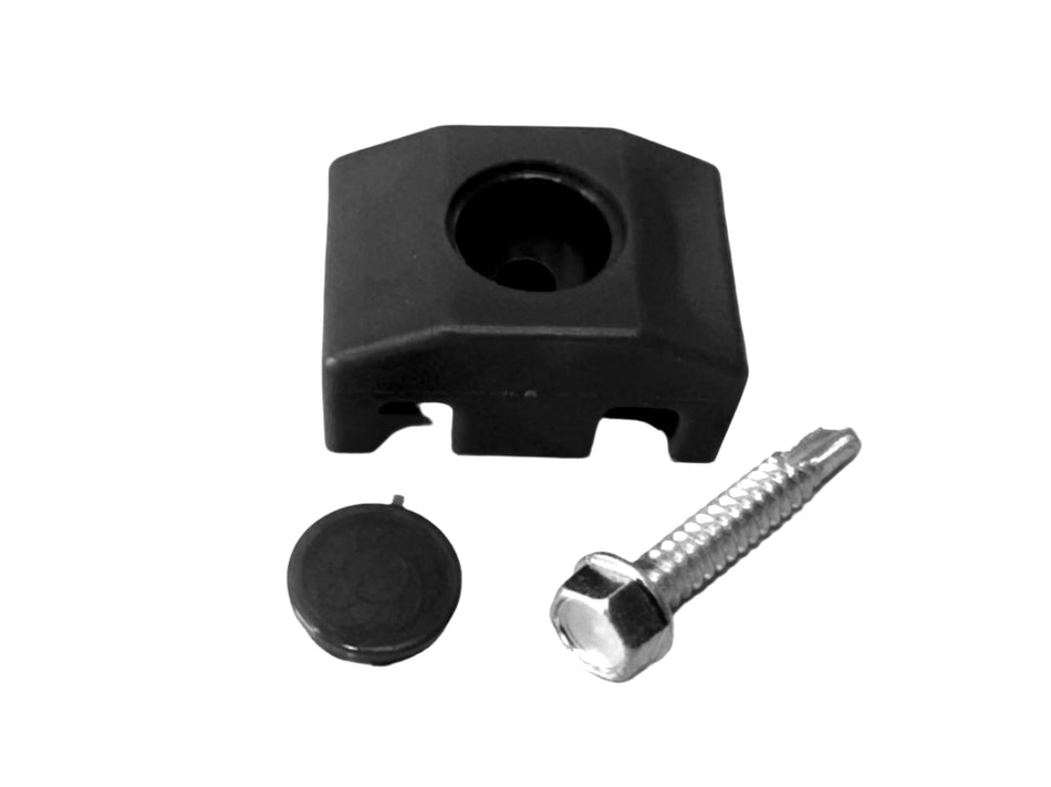 BUY Self Drilling Clip For Mesh Panel Post, Black, ZN+RAL9005 | GREEN FINGER IRELAND