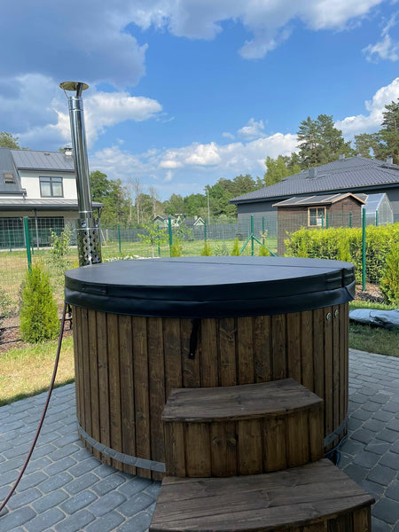 BUY Hot Tub With Jacuzzi & LED Light, Wood Burning, Wooden Finish | GREEN FINGER IRELAND | For Sale