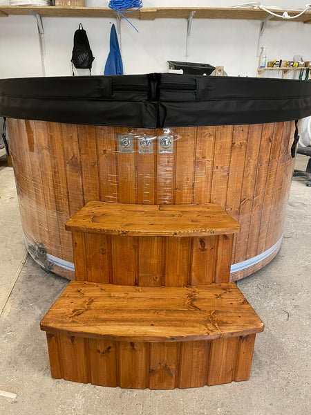 BUY Hot Tub With Jacuzzi & LED Light, Wood Burning, Wooden Finish | GREEN FINGER IRELAND | For Sale