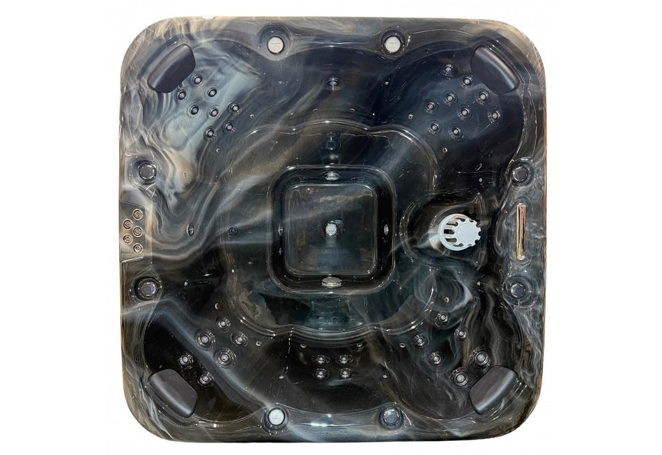 Acrylic square hot tub "Sapphire" 205×205 cm with external wood burner
