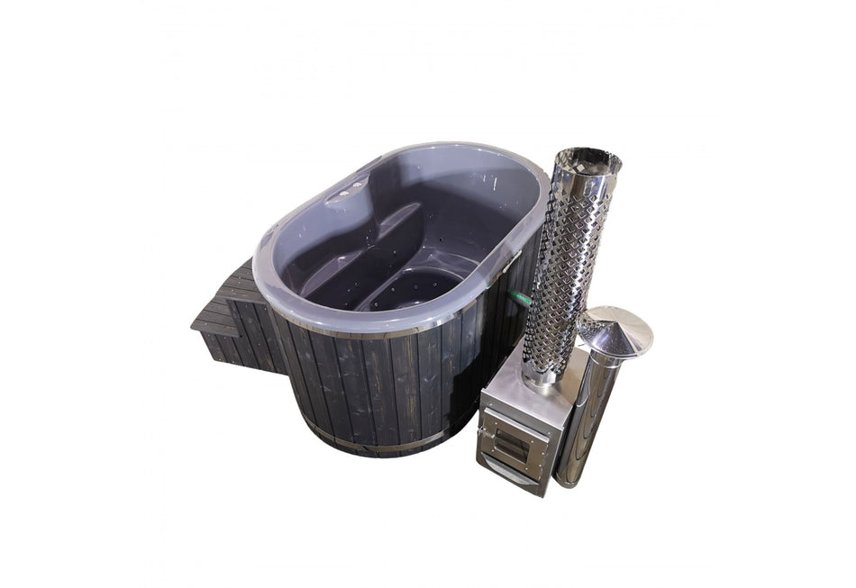Acrylic two seater outdoor hot tub "OFURO" with external wood burner
