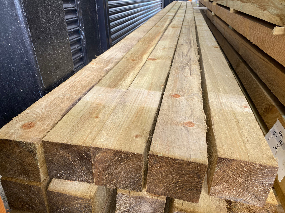 BUY 100x100 mm, 6 m Rough Treated Timber (4"x4", 19.7 ft) | GREEN FINGER IRELAND | For Sale