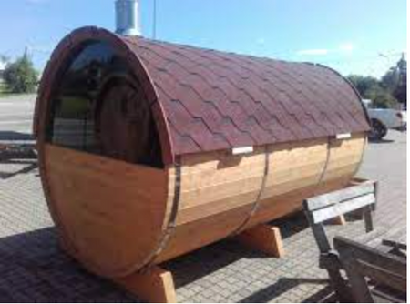 BUY Barrel Sauna, 2.5 m, 50% Panoramic Glass | GREEN FINGER IRELAND | For Sale