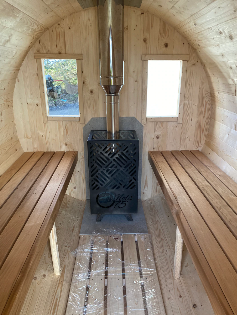 BUY Barrel Sauna, 2 m, Terrace on Front Side 50 cm | GREEN FINGER IRELAND | For Sale