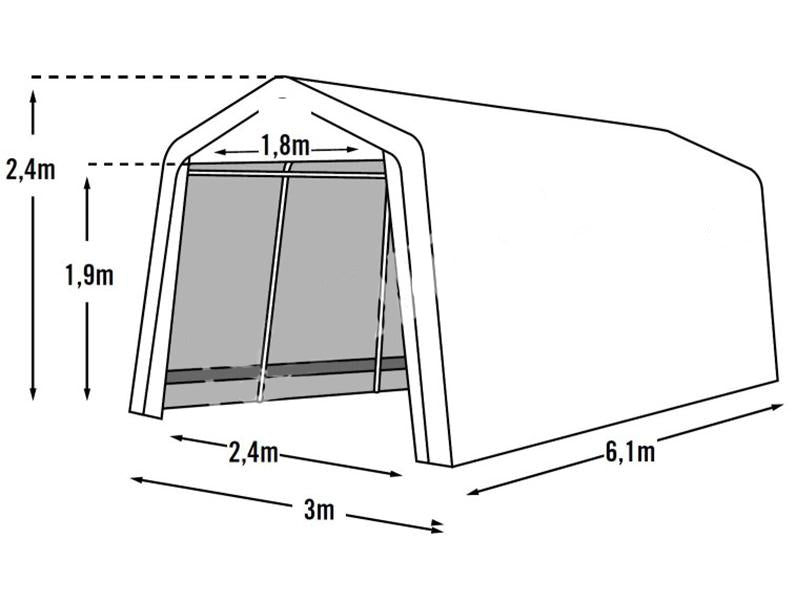 BUY Portable Garage 3x6.1x2.4m (9.8x20x7.9 ft) Green | GREEN FINGER IRELAND | For Sale