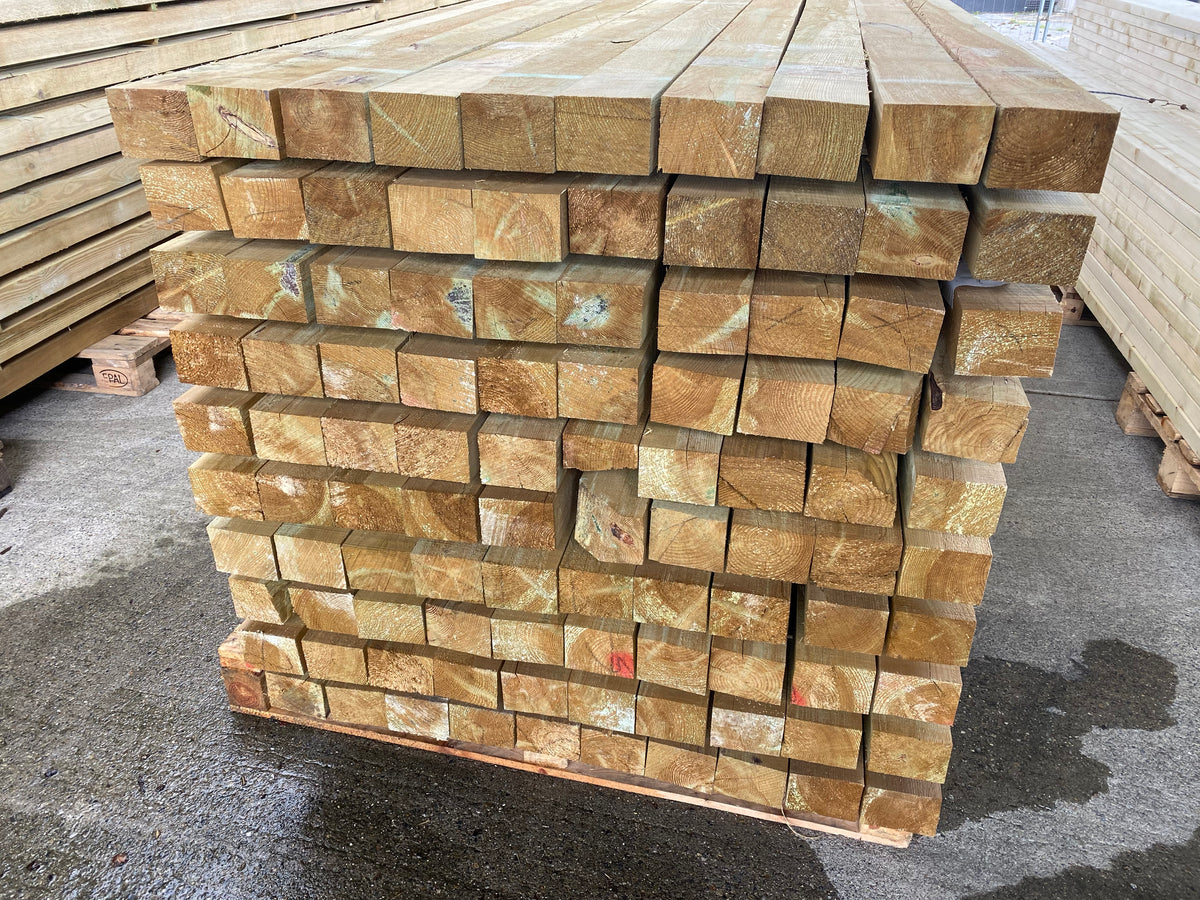 BUY 75x100 mm, 6 m Rough Treated Timber (3"x4", 19.7 ft) | GREEN FINGER IRELAND | For Sale