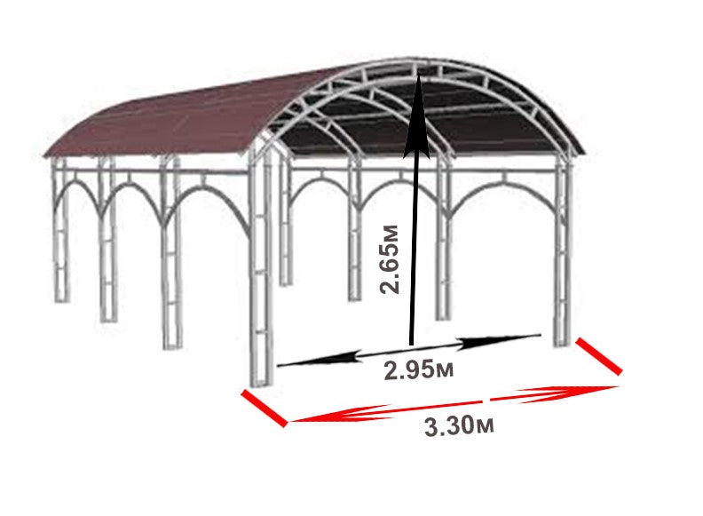 BUY Metal Carport 2.95x10m Colour Plus